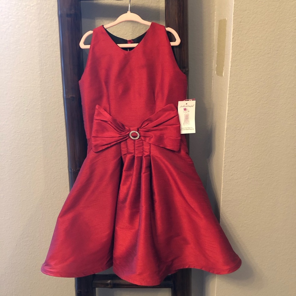 Fiveloaves Twofish red dress size 7 NWT